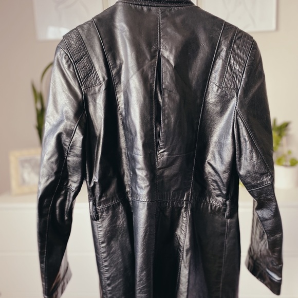 JONATHAN CHRISTOPHER Genuine Leather Vintage Mock Neck Blazer Jacket - Picture 3 of 6